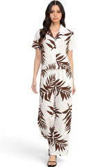 LEAF PANTS SET BROWN