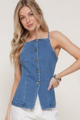 NADIA DENIM VEST TOP