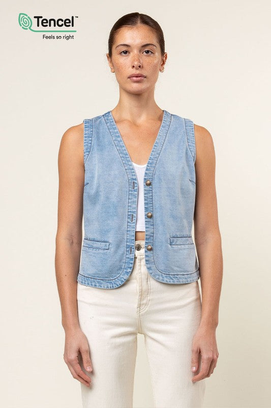 SUNRISE LIGHT DENIM VEST