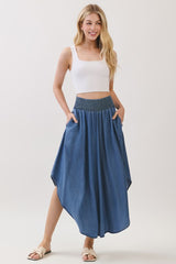 AMIE MIDI SKIRT DENIM