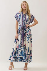 BOARDER SHIRT DRESS IVORY