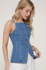 NADIA DENIM VEST TOP