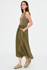 LETI MIDI DRESS OLIVE