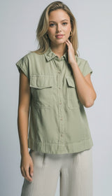 ARA TENCEL BLOUSE GREEN