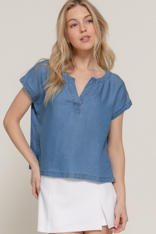 DOLMAN BLOUSE DENIM