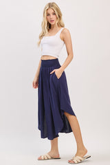 AMIE MIDI SKIRT NAVY