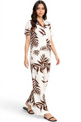 LEAF PANTS SET BROWN