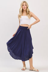 AMIE MIDI SKIRT NAVY