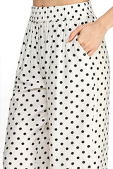 POLKA DOT LOUNGE PANTS WHITE