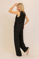 VACATION VIBES PANTS SET BLACK