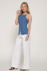NADIA DENIM VEST TOP