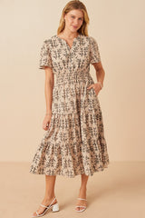 BOTANICAL MIDI DRESS