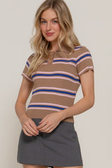 STRIPE POLO SHIRT PINK
