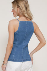 NADIA DENIM VEST TOP