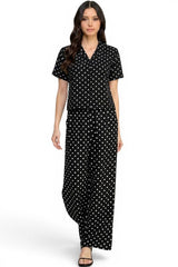 TAYLOR POLKA DOT PANTS SET BLACK