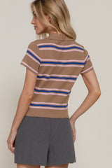 STRIPE POLO SHIRT PINK