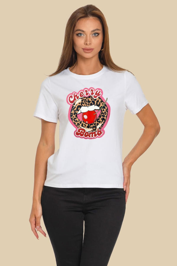 CHERRY ANIMAL PRIN T TSHIRT