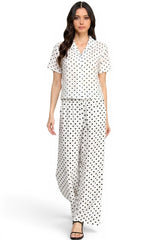 TAYLOR POLKA DOT PANTS SET WHITE