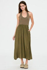LETI MIDI DRESS OLIVE