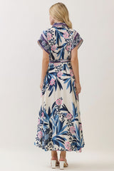 BOARDER SHIRT DRESS IVORY