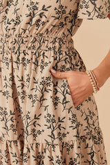 BOTANICAL MIDI DRESS