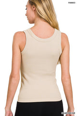 RIBBED TANK TOP BEIGE