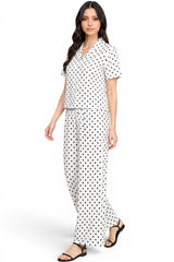 TAYLOR POLKA DOT PANTS SET WHITE