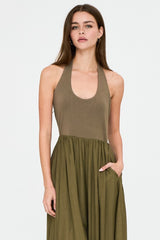 LETI MIDI DRESS OLIVE