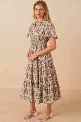 BOTANICAL MIDI DRESS