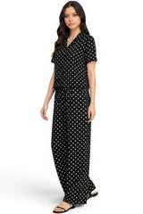 TAYLOR POLKA DOT PANTS SET BLACK