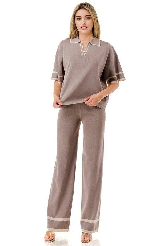 KNIT PANTS SET
