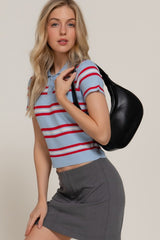 STRIPE POLO SHIRT BLUE