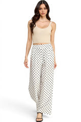 POLKA DOT LOUNGE PANTS WHITE